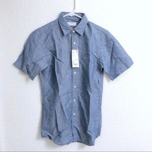 Nwt UNIQLO Linen Cotton Blend Short Sleeve Men’s XS Button Up